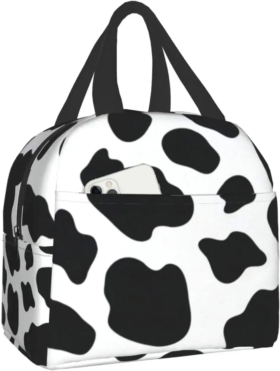 Cow Print Lunch Bag, Insulated Lunch Box Reusable Thermal Cooler Tote Bento For Office Work Picnic Travel: Default Title