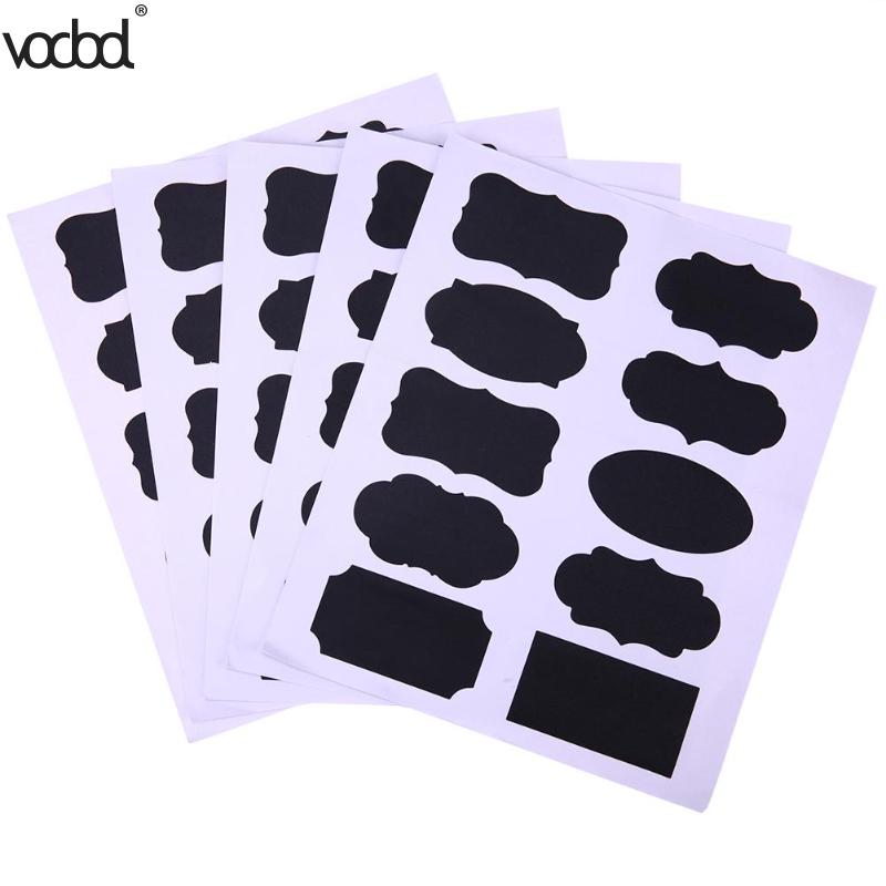 50 unids/set pizarra pegatina artesanal organizador de jarras para cocina ventanas taza puede almacenamiento PVC Memo Lables Oficina papelería