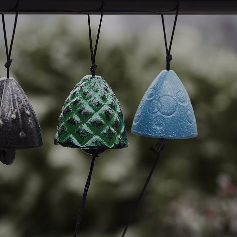 1pcs Japanese Cast Iron Wind Chimes Wind Bell Iron Hanging Wind Chimes Home Garden Outdoor Bell Room Decoration