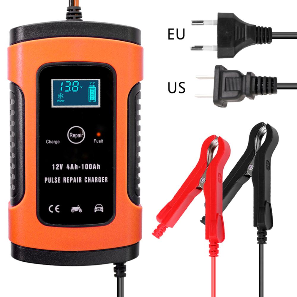 Full Automatic Car Battery Charger 110V-220V To 12V 6A Intelligent Fast Power Charging Wet Dry Lead Acid Digital LCD Display