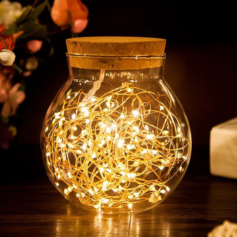 Fee 2M 20leds Garland Lamp LED Koperdraad Licht String voor Kerstboom/Valentijnsdag/Bruiloft/ party Decoratieve Lichtgevende Lamp
