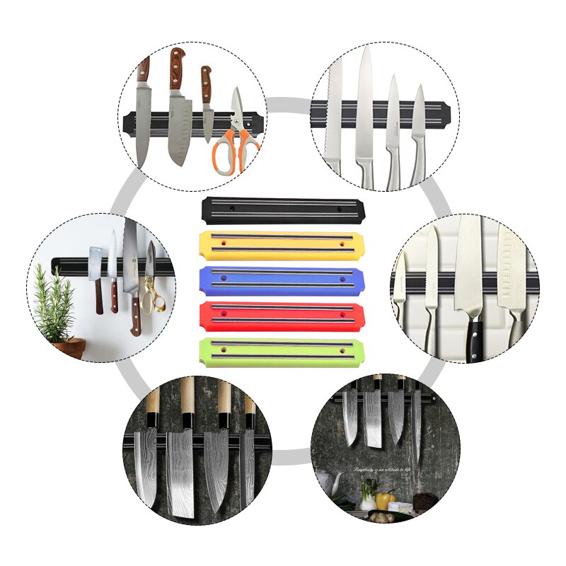 20cm Magnetic Knife Holder Tool Rest Shelf Wall Mount Magnet Knife Holder Pub Bar Counter Kitchen Blocks &amp; Roll Bags