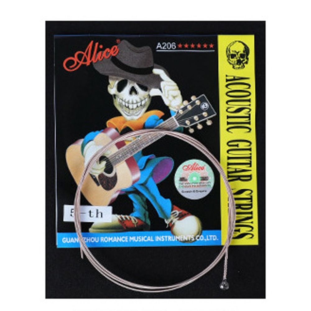 Alice-Gitarrensaiten der A206-Serie, 0,28 mm, 0,11 Zoll, Akustikgitarrensaiten, lange Lebensdauer, Stahlgitarre, 6 Saiten, Musikbegeisterte: Lila