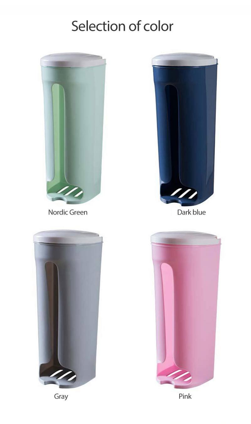 Kitchen Organizer Rack Plastic Garbag Bag Holder Stand Rubbish Trash Bag Basket Wall Mounted Hanging Storage Box Case With Cover