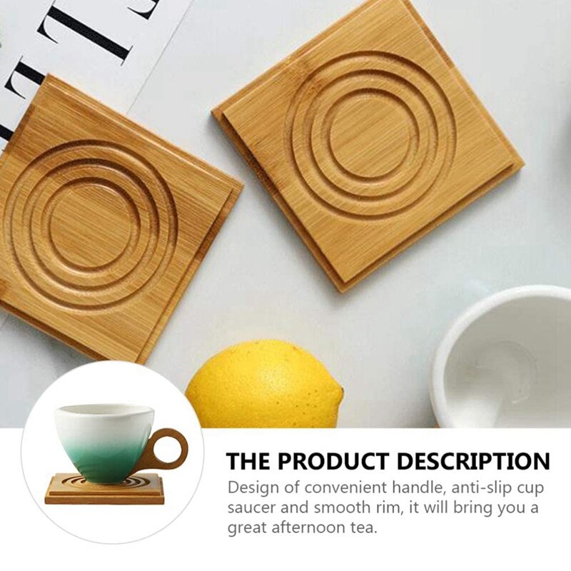 European Gradient Color Ceramic Coffee Cup Set Ideas With Bamboo Handle Coaster Ceramic Tea Cup