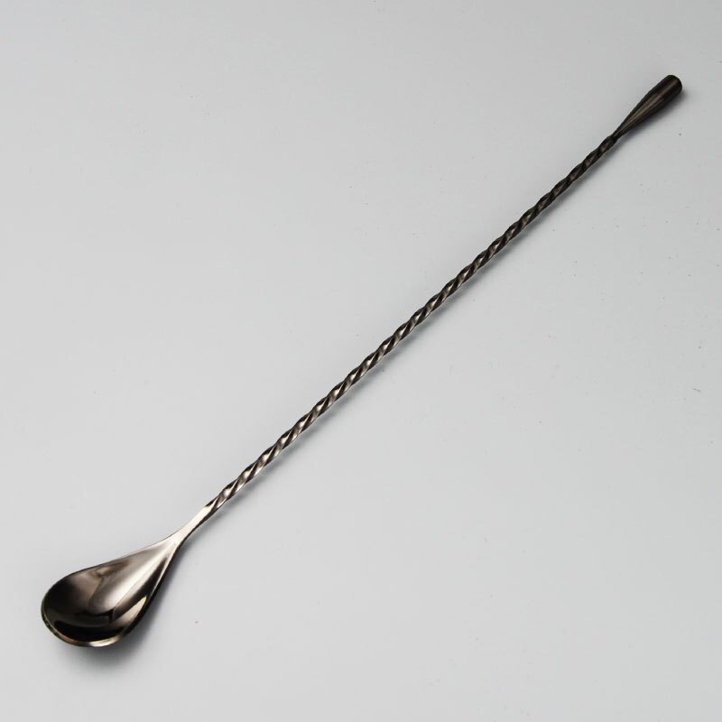 30cm barskeer lyst rustfrit stål blandeske bar cocktailbar værktøj spiralmønster bar tedråbeske røreske: Sort