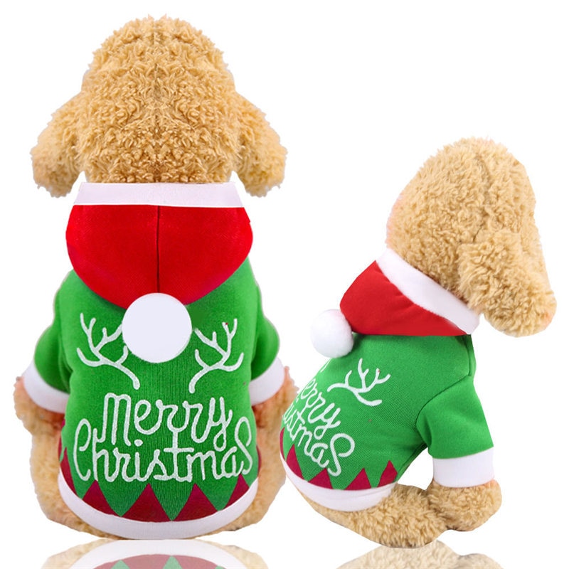 Kerst Kat Hond Hoodie Jas Kerstman Antlers Winter Pet Kleding Voor Kleine Honden Yorkshire Shih Tzu Kleding Manteau Chien u3
