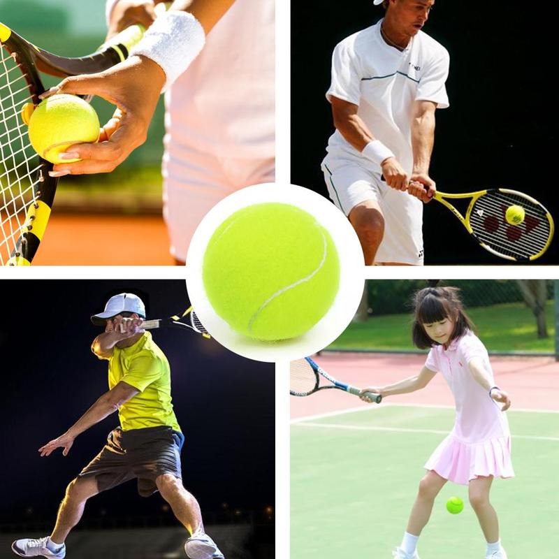 Durable Tennis Ball Rubber Tennis Practice Ball For Competition Training Exercises Elastic Fiber Rubber Outdoor Tennis Ball