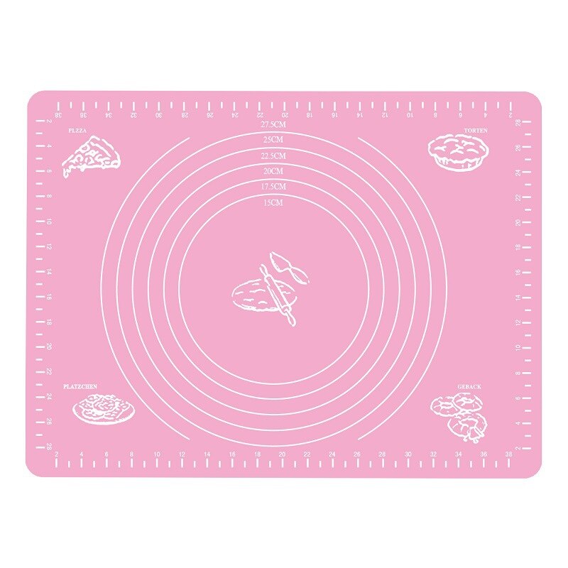 Silicone Baking Mat With Scale Rolling Dough Pad Kneading Dough Mat Non Stick Pastry Sheet Oven Food Grade Liner Baking Tools: pink30X40cm