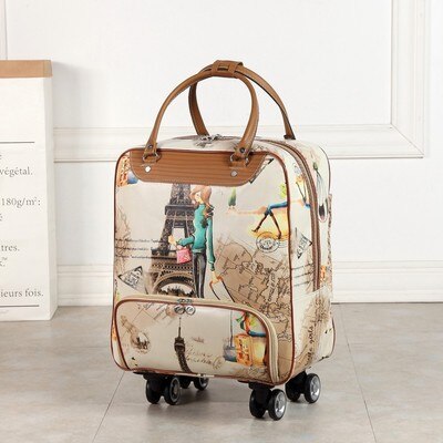 Wheeled bag for travel Women travel backpack with wheels trolley bags Oxford large capacity Travel Rolling Luggage Suitcase Bag: H