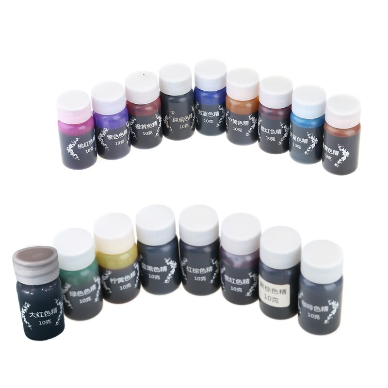 17 Pcs/Set Resin Glue High Concentration Transparent Color Paste Pigment