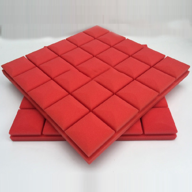 50x50x5cm Sponge Sound Foam Acoustic Soundproofing Foam Sound-Absorb Noise Sponge Wall Foam Lsolator Pads: Red