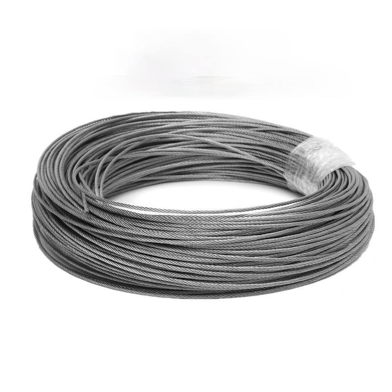 50M/100M 304 Stainless Steel Wire Rope Soft Fishing Lifting Cable 7*7 Clothesline 1mm/ 1.5mm/2mm