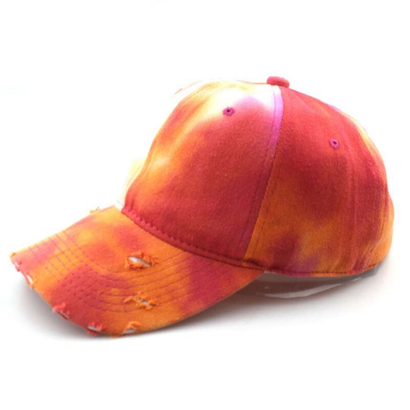 Kvinder sportsvisir kasketter tie dye street style vintage solskærm cap bred skygge rejse hip-hop justerbar hat snapback: D