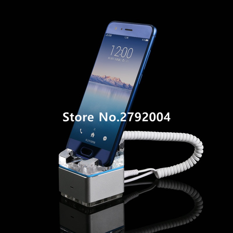 Acrylic mobile cell phone security display stand Iphone anti-theft holder with alarm device for retail shop show