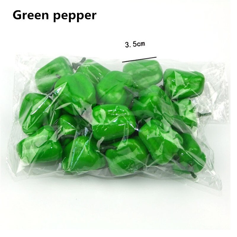 20 Pcs/Lot Artificial Fruits Vegetables Mini Foam Simulation Fruit Home Table Decoration Photo Props: Green peppers