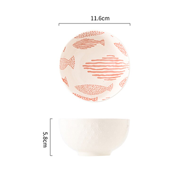 FANCITY Ceramic bowls, rice bowls, simple breakfast bowls, home combined meals: 9