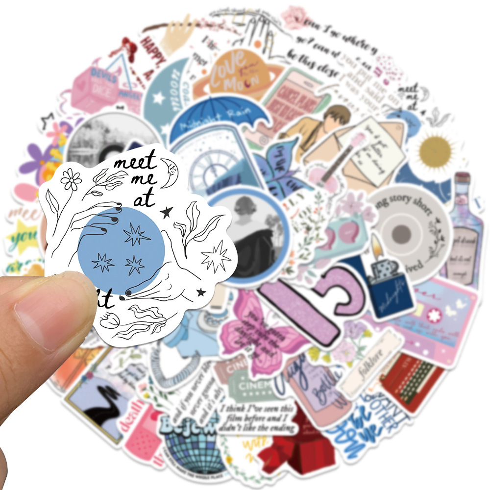 50PCS/Pack Kawaii Taylor Swift Stickers DIY Waterproof Graffiti Stickers For Phone Laptop Suitcase Notebook Skateboard