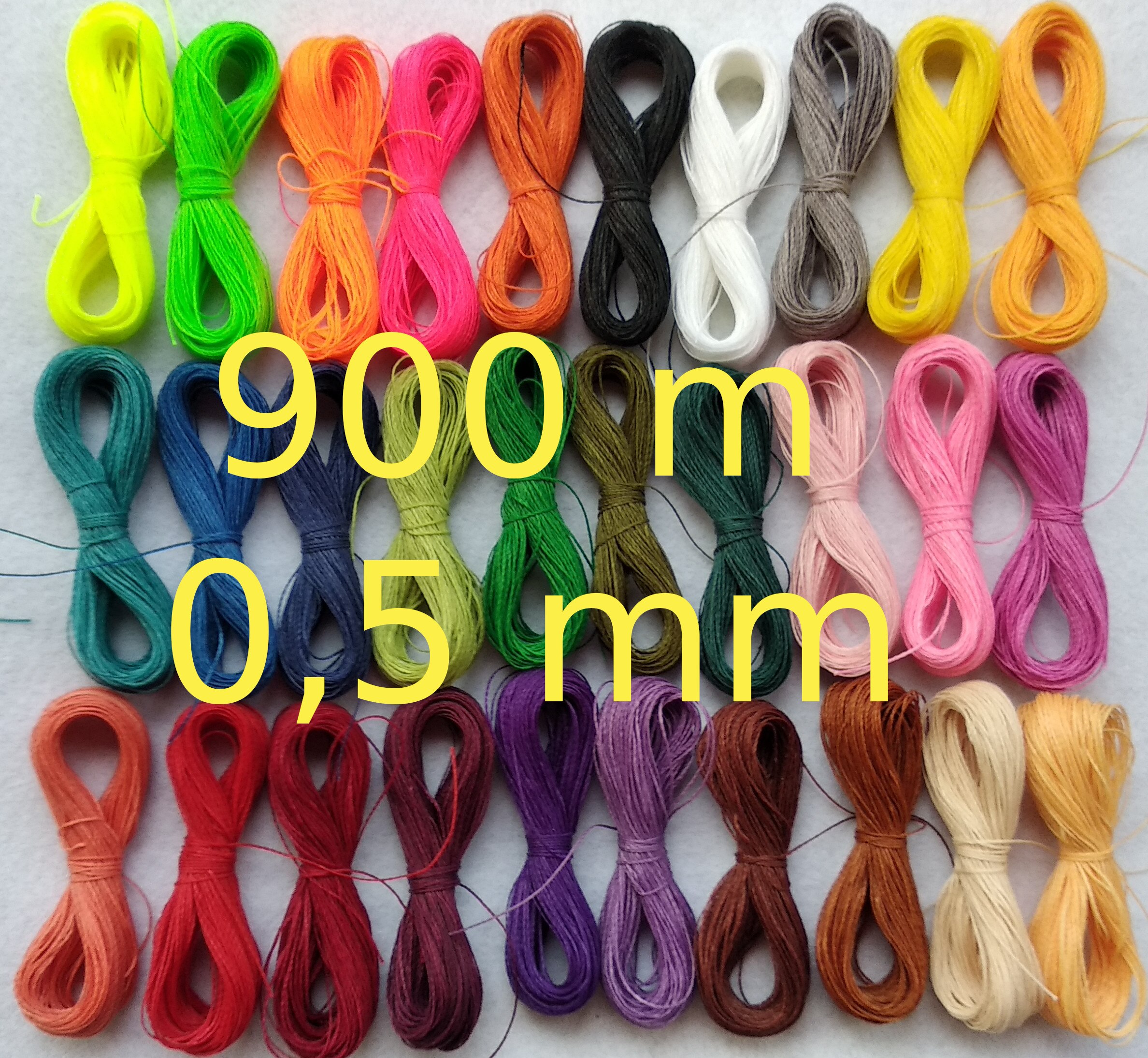 Linhasita kit hilo encerado 0,5 mm diámetro 30 colores, hilo para coser, hilo para hacer pulseras, macrame, micromacrame, DIY, hilo para hacer pulseras, macrame, hilos de coser, bordado, costurero, hilo, hilos, bordar: 900m 05mm