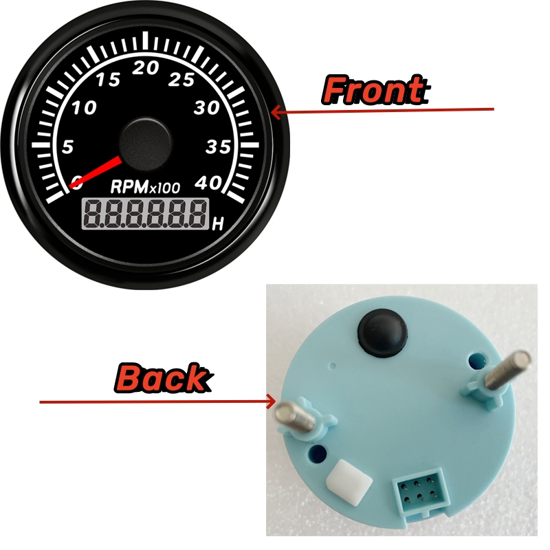 Tacómetros pequeños de , medidor de revoluciones blancas de 52mm, 0-4000RPM, para coche, barco, camión, 9-32v