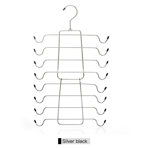 Opvouwbare hangtas meerlaagse hangers voor kledingrek metalen ondergoedhangerrek ondergoed bh-hanger opbergruimte: Zilverzwart