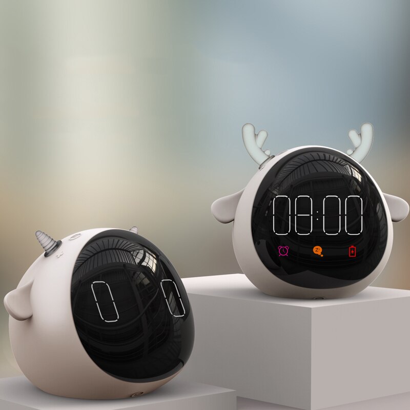 Cute Pet Sheep Deer Alarm Clock Intelligent Colorful Electronic Mini Digita Sleep Kids Desk Table Clock