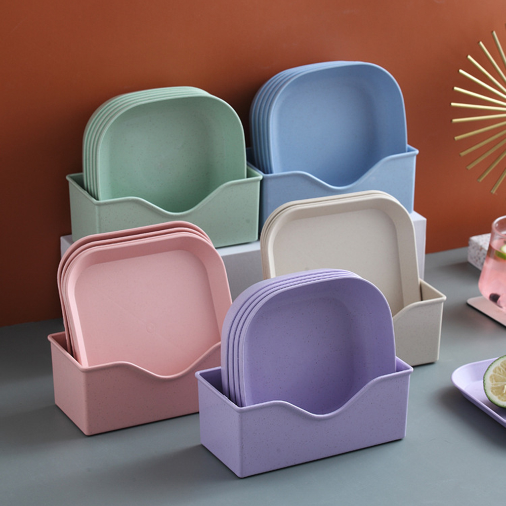 Multifunction Cutlery Set Plate Plastic Plate Spit Bone Snack Cake Dessert Candy Plate Dining Table Trash Plate Slag Plate