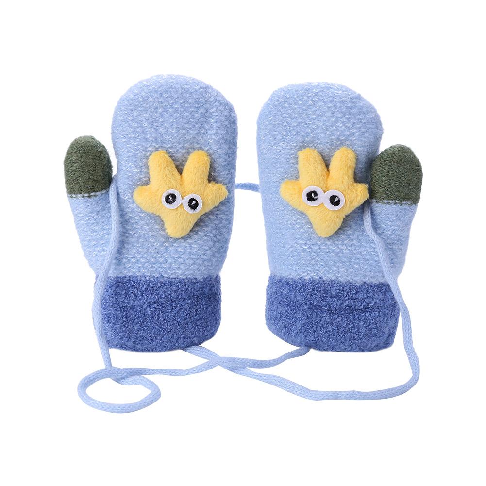 1 Pair Children Cartoon Gloves Thicken Imitation Lamb Fleece Autumn Winter Warm Girls Boys Apparel Accessories: E
