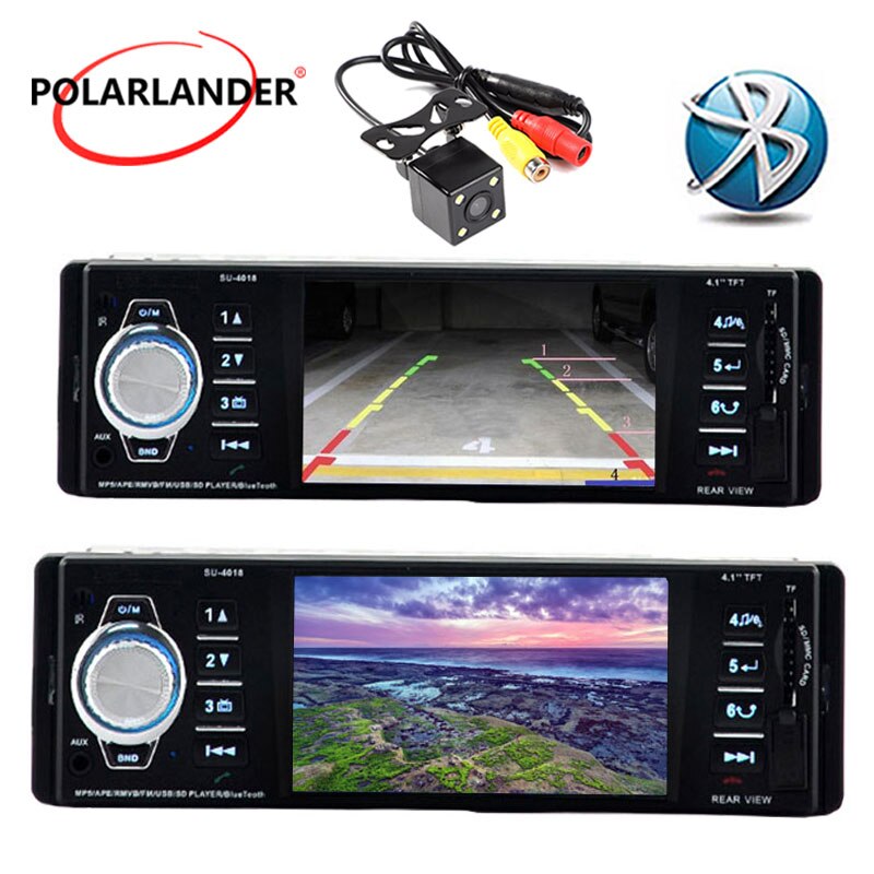 Support Rear Camera Car Stereo MP3 MP4 Player 12V Car Audio Video MP5 FM Transmitter USB/SD/MMC/1 Din In-Dash/Remote Control