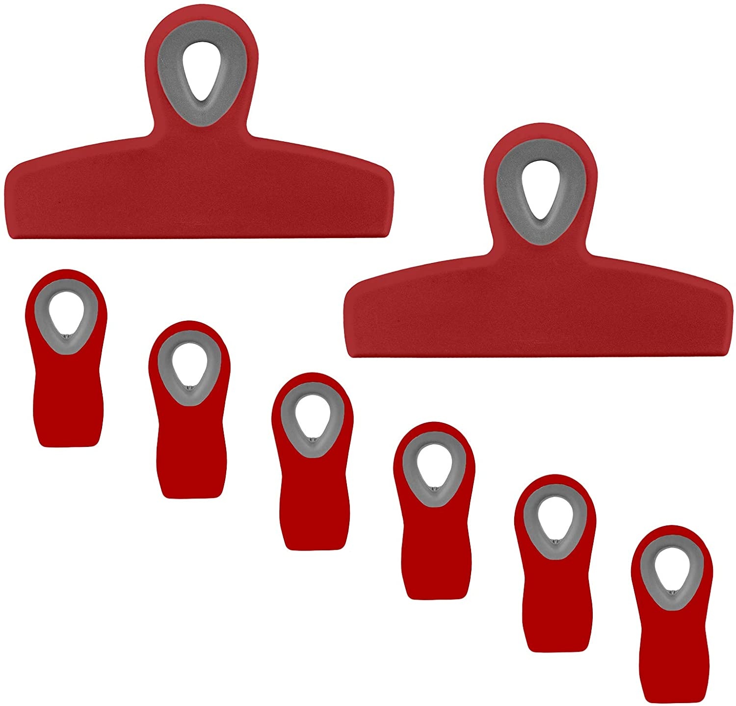 Set of 8 Pieces Large Heavy Duty Bag Clips Chip Bag Clips Large Food Clips forFood Storage with Air Tight Seal Kitchen Accessory: Red