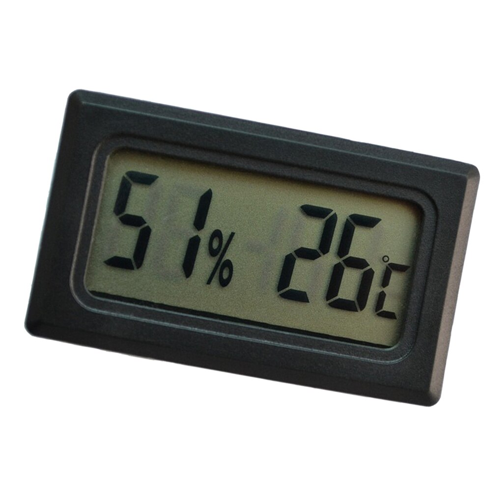 Kleine Digitale Lcd Thermometer Hygrometer Temperatuur-vochtigheidsmeter Black Abs