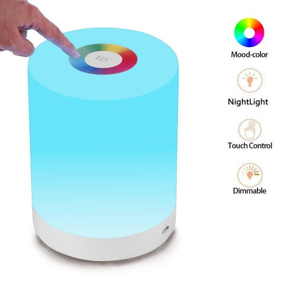 Led Hand Lift Tastbaar Dimbare Rgb Kleur Veranderende Led Nachtlampje Touch Control Nachtkastje Lamp