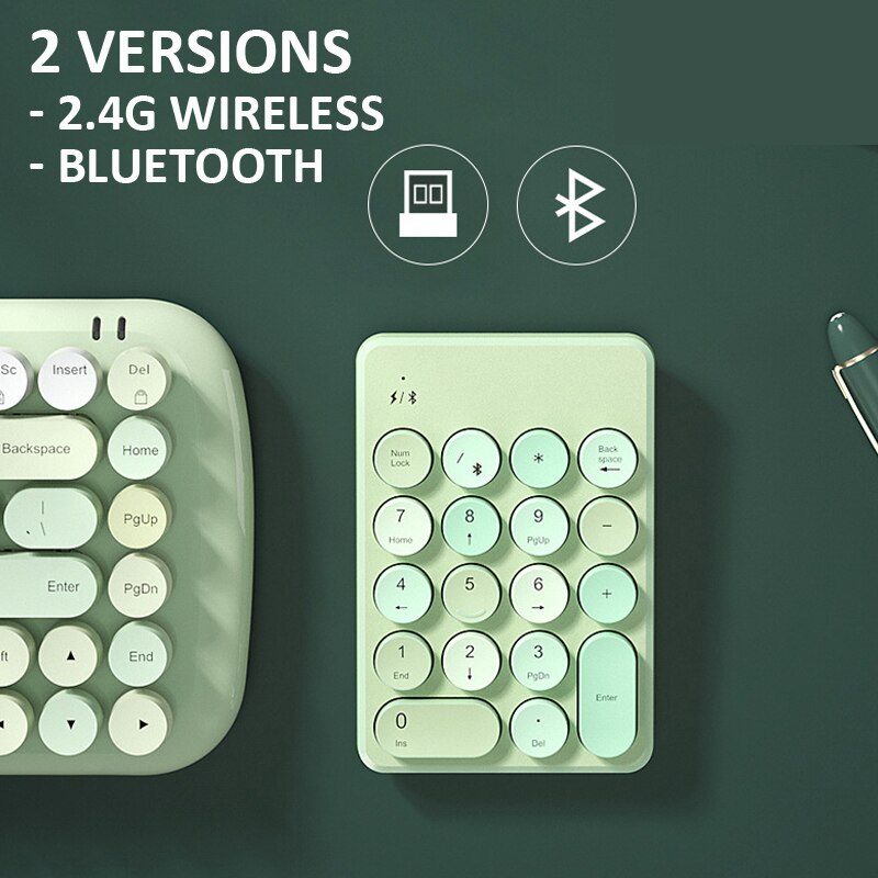 Mini Numeriek Toetsenbord Bluetooth Toetsenbord Draadloze Numpad Mix Kleur Candy Draagbare Voor Laptop Pc Computer Windows Teclados