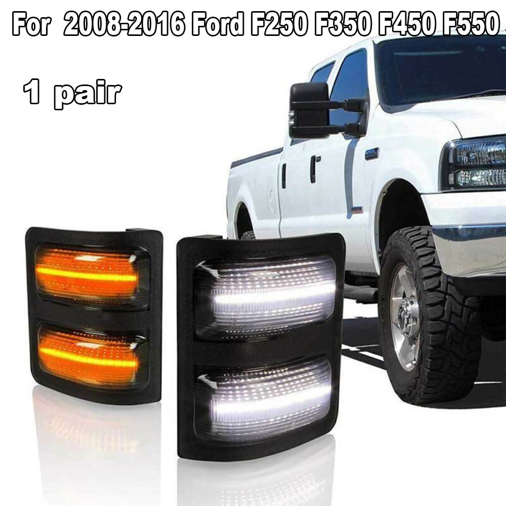 1 Pair LED Lights White For Ford F250 F350 F450 F550 Dustproof