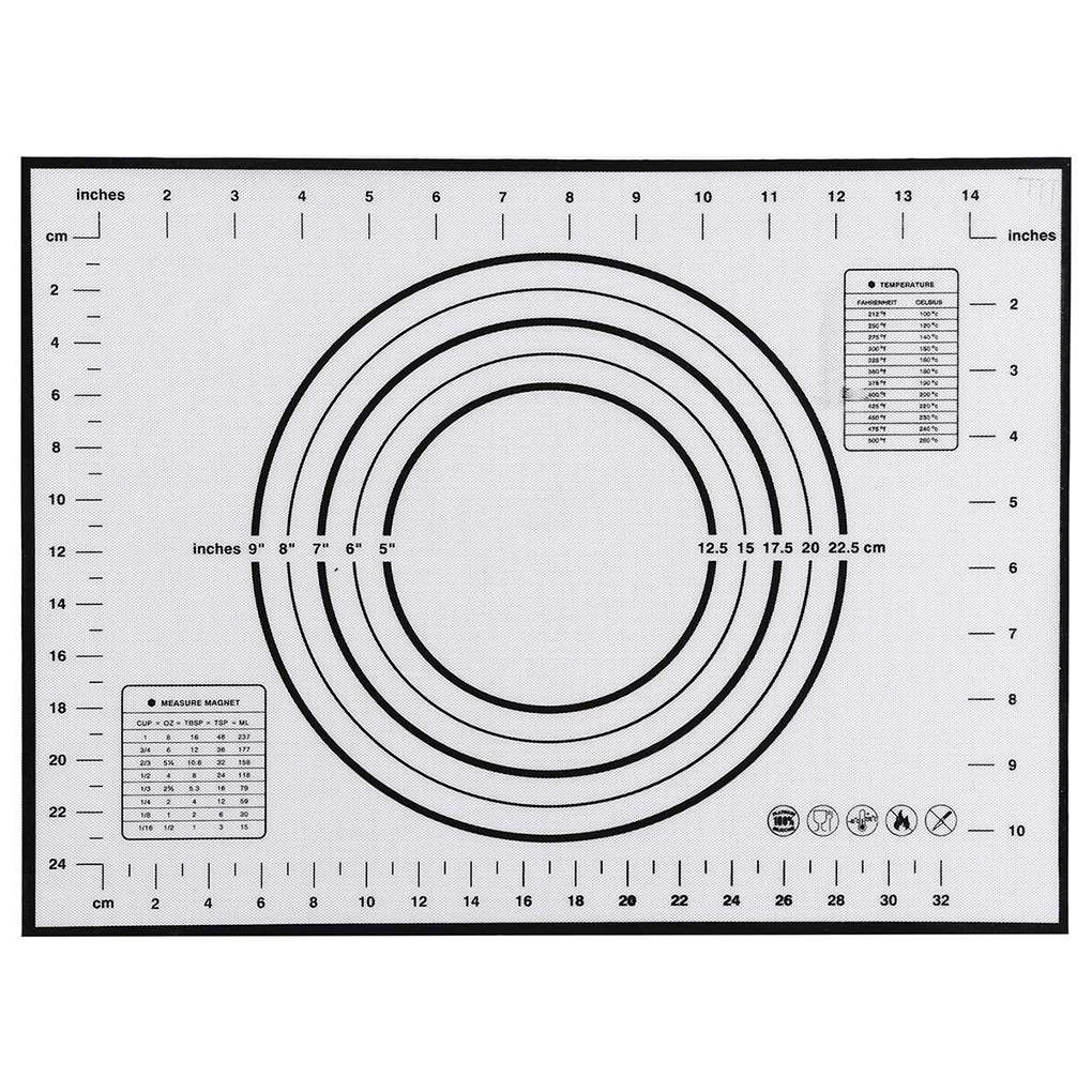 Silicone Baking Mat Nonstick Food Grade Silicone Knead Dough Rolling Mat Dual Scales Measurement Baking Pad Kitchen Accessories: 40X30cm black