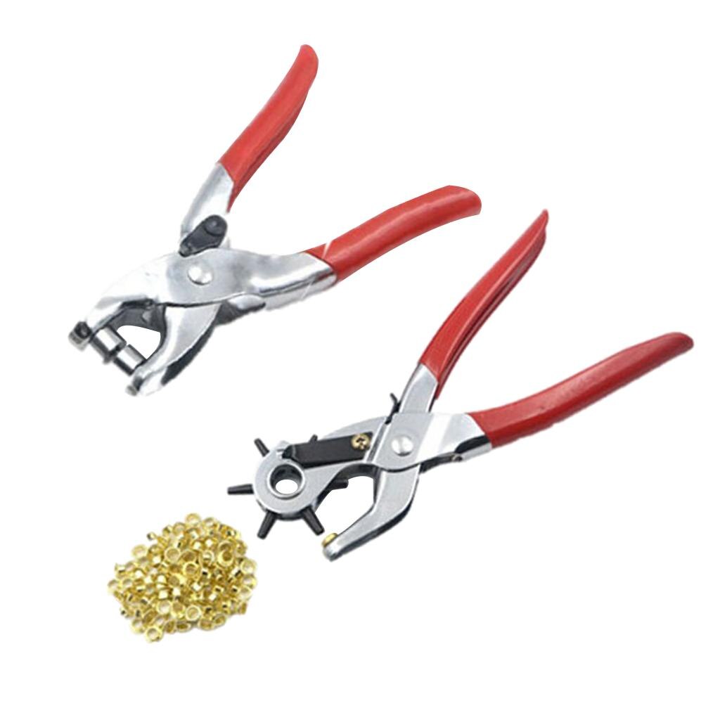 Leather Hole Punch Tool Heavy Duty Revolving Punch Pliers Hole Puncher for Shoes,Watch Strap - 6 Sizes (2.5mm-5mm)
