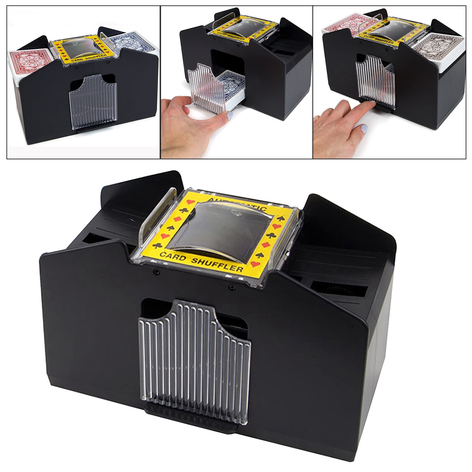4-Deck Automatic Card Shuffler Classic Poker Shuffling Battery Operat