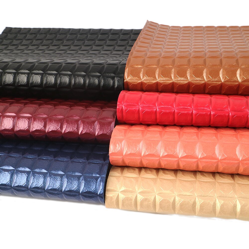 20*34cm couleur unie perle Plaid bosse Texture Faux cuir pour faire à la main boucle d'oreille sac à main événements à la maison, 1Yc6843
