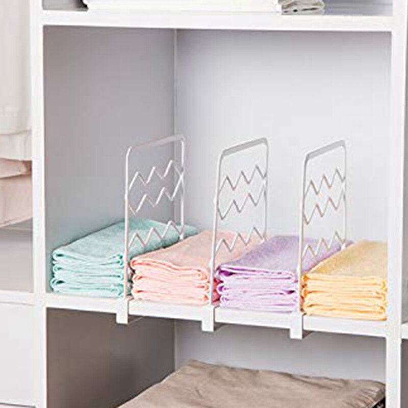 Divisor y separadores de estantes de armario para estantes de madera, armarios de cocina y bibliotecas, divisores de organizador de ropa de armario-8 Pac