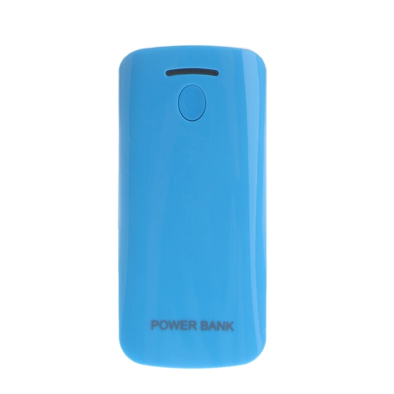 DIY Power Bank Case 2x 18650 Battery Charger External Box With LED Flashlight 37MC: Blue