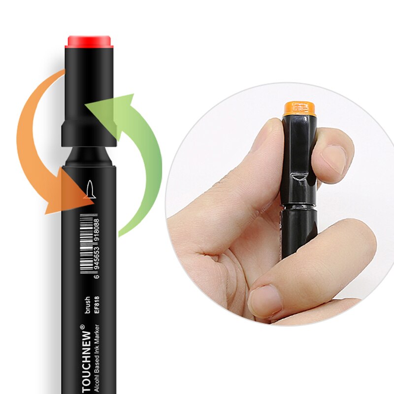 Touchnew Brush Markers Set Oil Soft Brush Pens Alcohol Markers Drawing Sketch Marker Art Supplies for Artist School Stationary