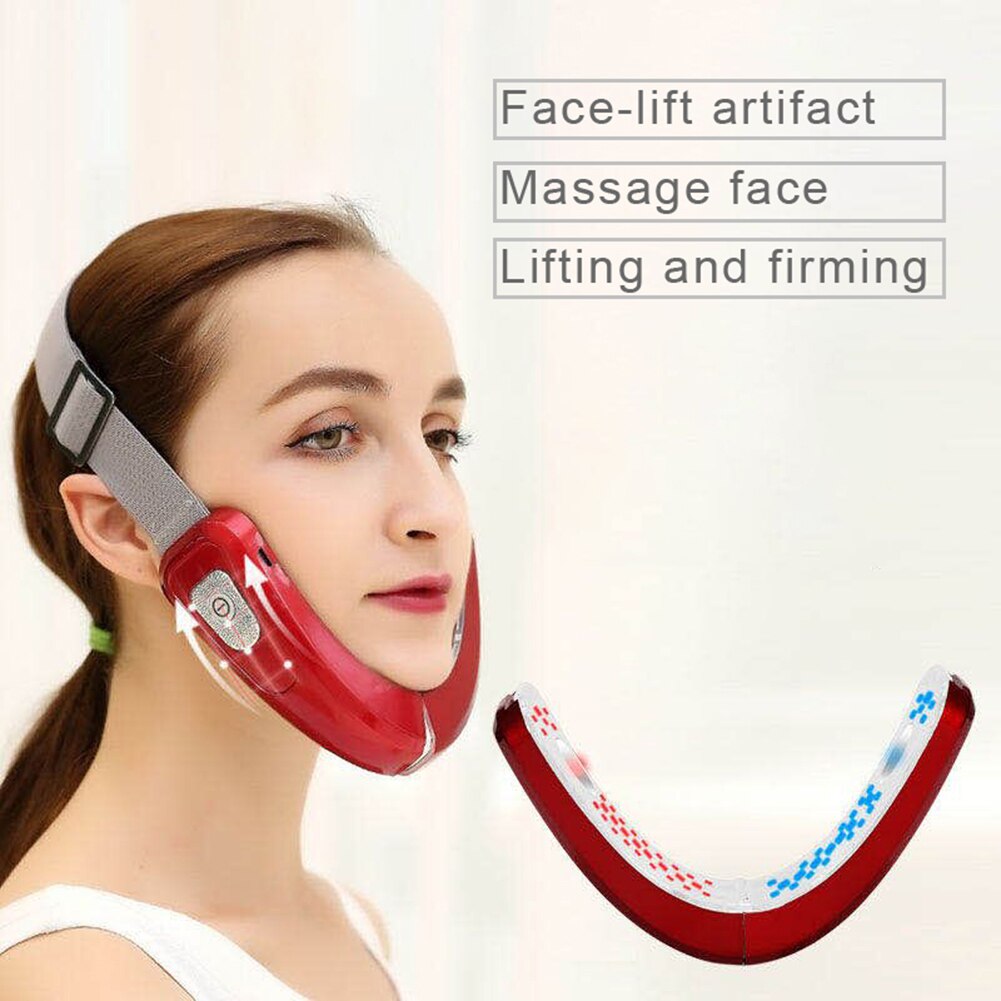 Face Chin V-Line Lift Up Belt Remote ControlLED Photon Therapy Facial Lifting EMS Facial Slimming V-Face Care Device