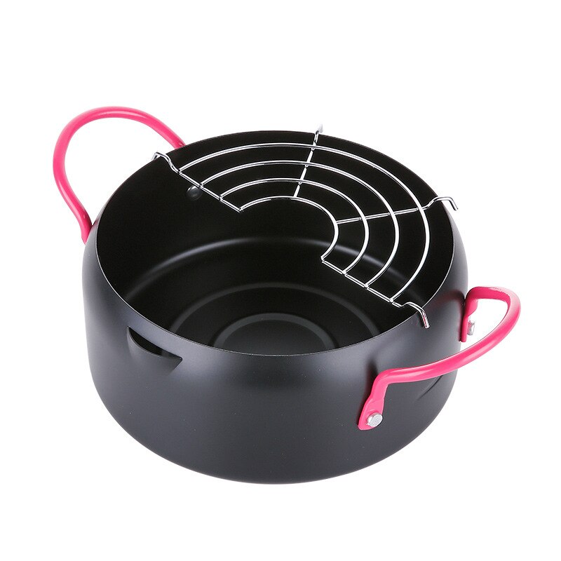 Tempura frying pan small fryer smokeless mini fry pot Japanese pattern