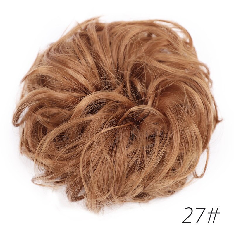 Moño de pelo sintético AISI BEAUTY, moño de goma elástica para el pelo, moño negro o marrón, extensores de goma para el pelo: 27