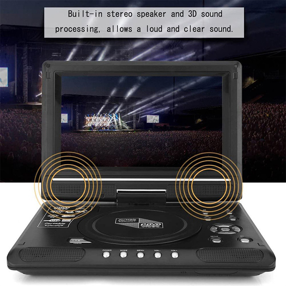 9 8 bærbar dvd-spiller hd-videospiller av-inngang utgang mini-tv for bil avspillingsenhet usa storbritannia eu au-plugg