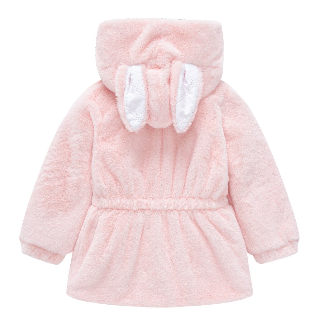 bébé filles fausse fourrure Long manteau hiver épaissir mignon à capuche solide vestes pardessus vêtements d'extérieur pour enfant vêtements