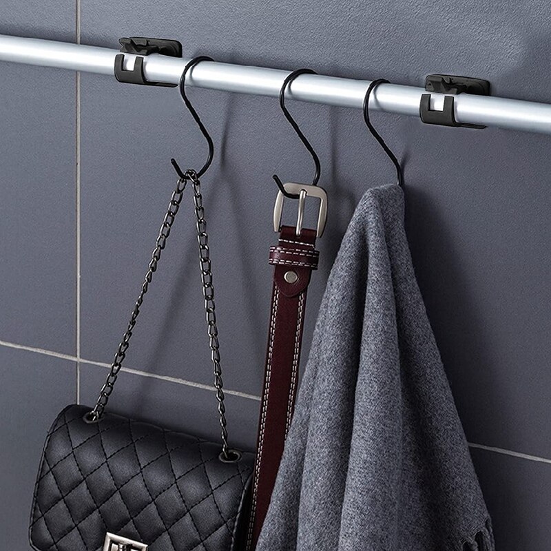 Non-Drilled Curtain Rod Holders Sticky Curtain Rod Holders Nailless Curtain Hooks Suitable for Walls