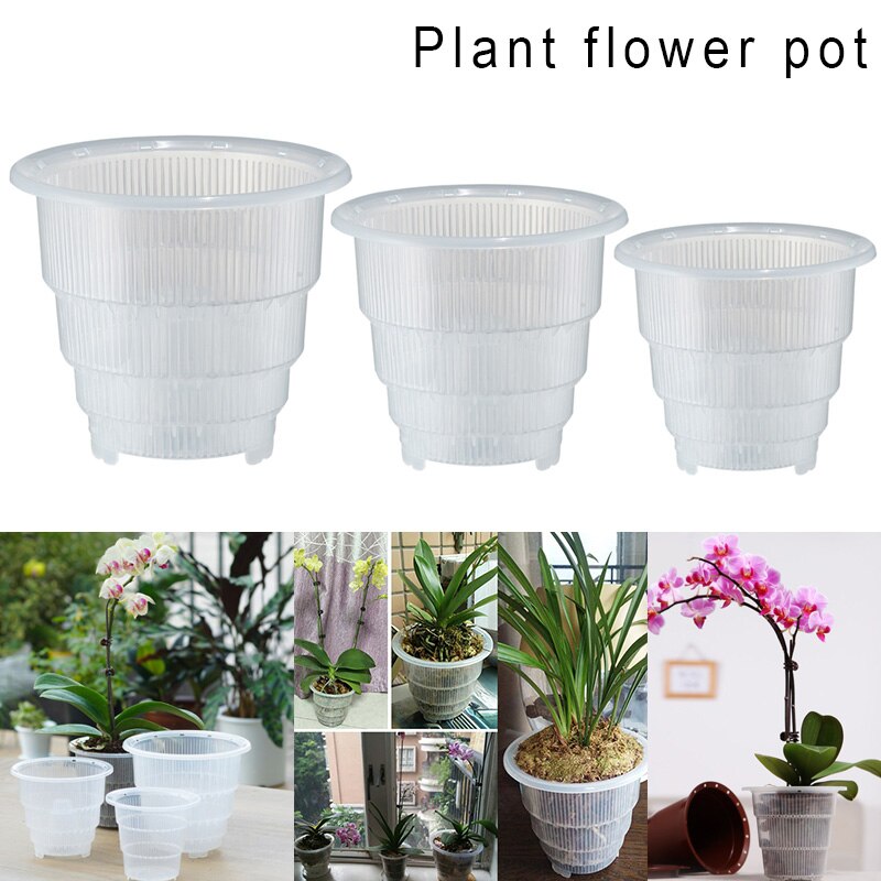 Plastic Mesh Pot Orchid Flower Planter Container Home Gardening Decor H99F