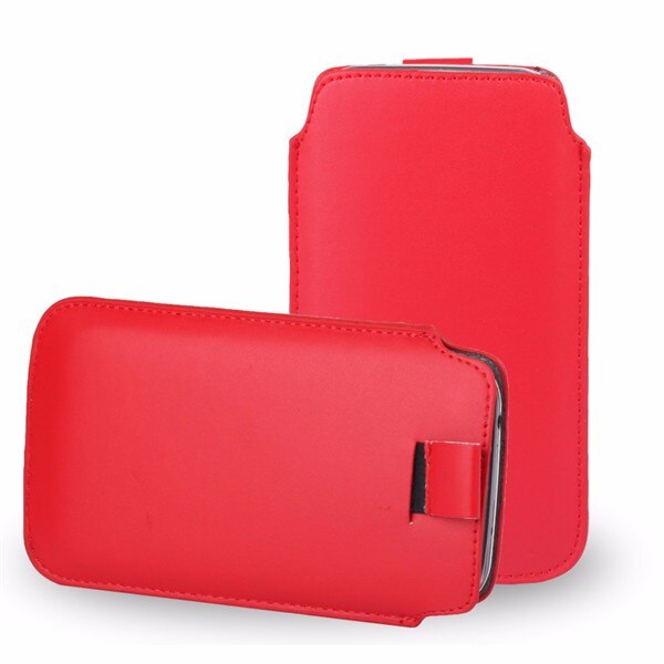 Per iPhone 5 S 5 SE 5SE 5C Caso Universale Pull Tab DELL'UNITÀ di elaborazione Del Sacchetto di Cuoio Sacchetti Del Telefono Caso Per Apple iPhone SE 5 5 S 5SE 5C c di Protezione: red