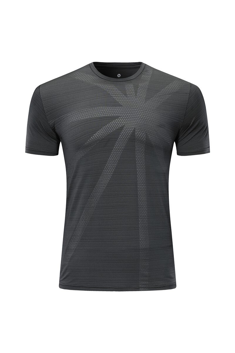HOWE AO Sports Shirts Men Running T Shirt Training Exericise Breathable Gym Shirt Workout Fitness Sports top: S / Gray